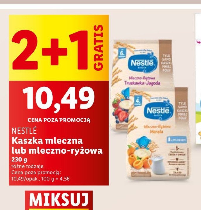 Kaszka mleczno-ryżowa truskawka-jagoda Kaszka nestle promocja w Lidl