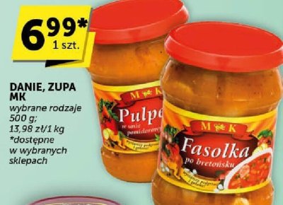 Danie/Zupa MK Pulpo/Fasolka promocja w Groszek