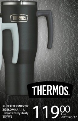 Kubek termiczny ze słomką Thermos 1,1 l czarny i biały promocja w Selgros