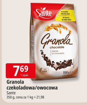 Granola czekoladowa/owocowa Sante promocja w Leclerc