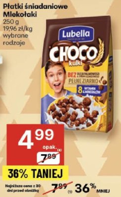 Płatki śniadaniowe Mlekołaki Lubella promocja w Delikatesy Centrum