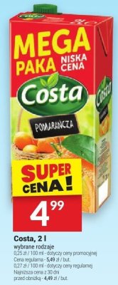 Sok Costa, 2 l promocja w Twój Market