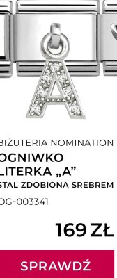 Ogniwko Literka A, stal zdobiona srebrem promocja w Briju