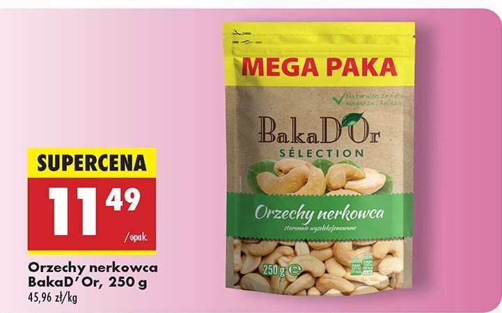 Orzechy nerkowca Bakad'or promocja w Biedronka