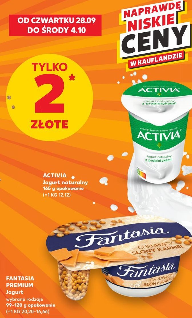 Jogurt kremowy chrupiący słony karmel Danone fantasia promocja