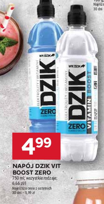 Napój grejpfrutowy zero WK DZIK promocja w Stokrotka