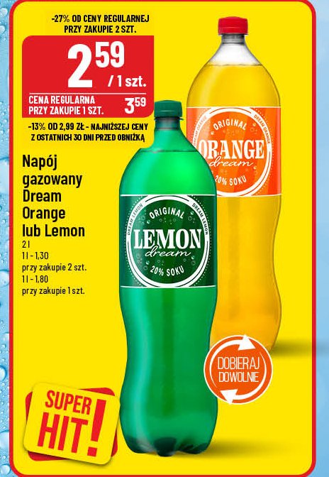 Napoj Dream lemon promocja