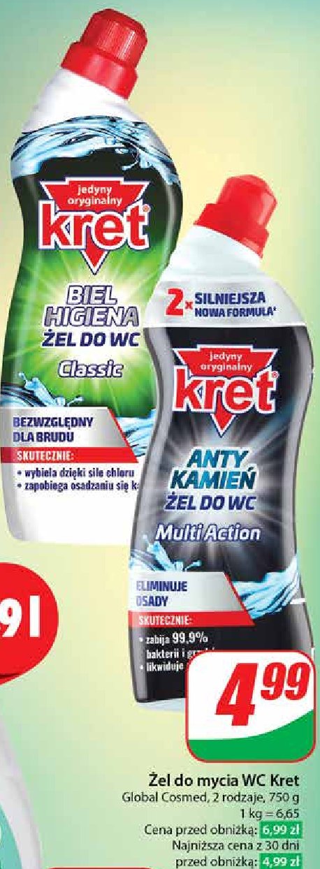 Żel do wc multi action Kret promocja w Dino