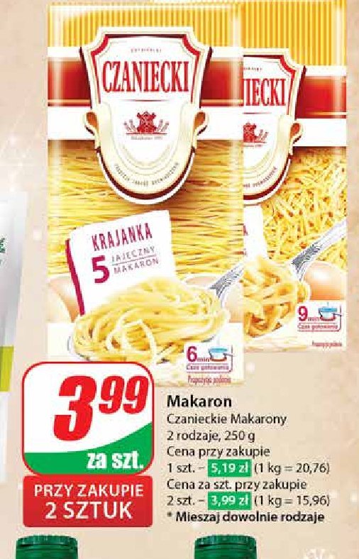 Makaron 5-jajeczny nitka walcowana Czaniecki promocja