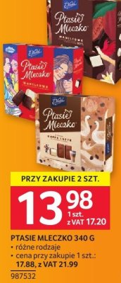 Ptasie mleczko 340 g, różne rodzaje przy zakupie 2 szt. promocja w Selgros