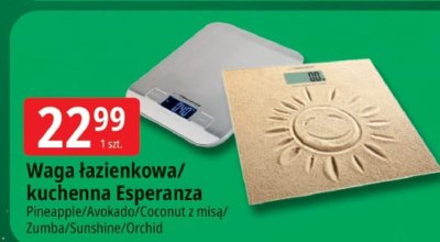 Waga łazienkowa/kuchenna Esperanza Pineapple/Avokado/Coconut z misą/Zumba/Sunshine/Orchid promocja w Leclerc