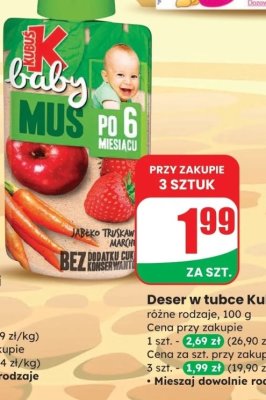 Deser w tubce Baby różne rodzaje promocja w Dino