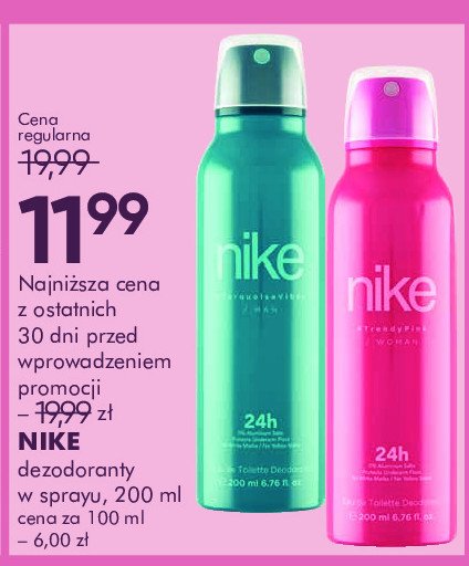 Dezodorant Nike woman pink Nike cosmetics promocja w Super-Pharm