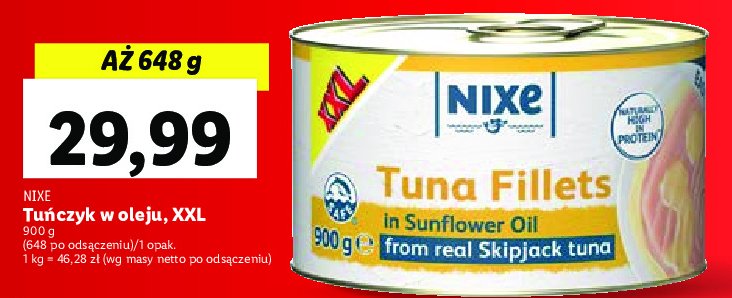 Tuńczyk w oleju słonecznikowym Nixe promocja