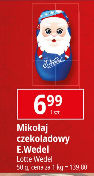 Mikołaj czekoladowy E. wedel promocja w Intermarche