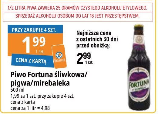 Piwo Fortuna mirabelka Browar fortuna promocja