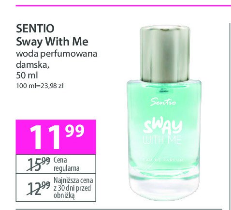 Woda perfumowana sway with me Sentio promocja