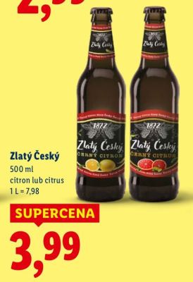 Piwo Złaty Česky citrus promocja w Lidl