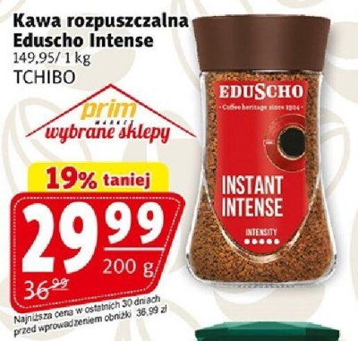 Kawa rozpuszczalna Eduscho Intense TCHIBO promocja w Prim Market