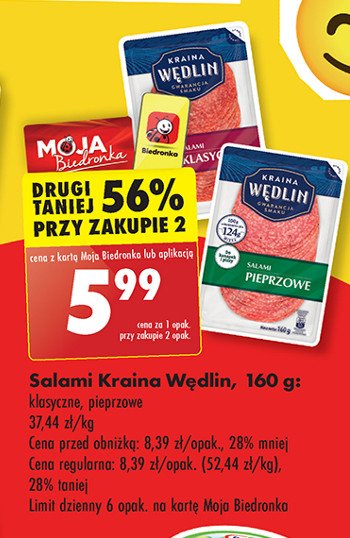 Salami pieprzowe Kraina wędlin promocja w Biedronka