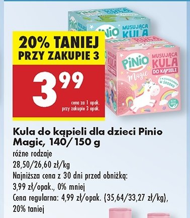 Kula musująca do kąpieli z zabawką jednorożec Pinio magic promocja