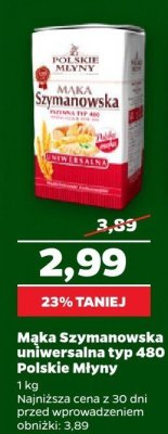 Mąka Szymanowska uniwersalna typ 480 promocja w Netto