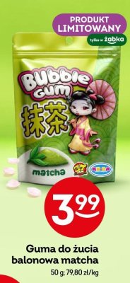 Guma do żucia balonowa matcha promocja w Żabka