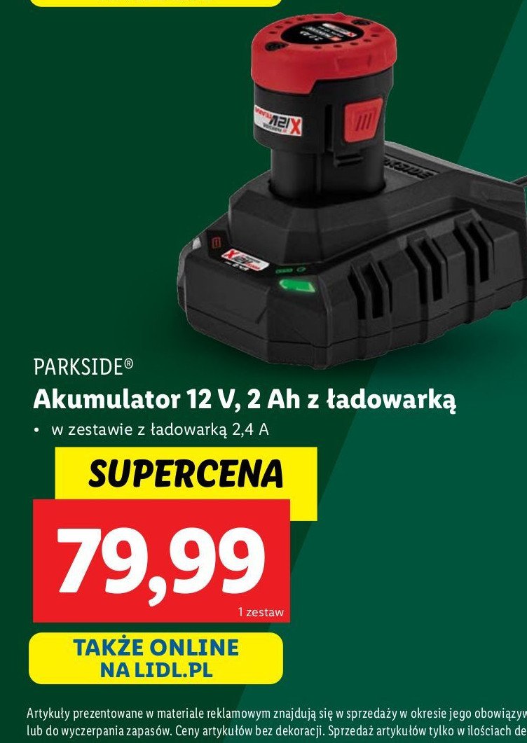 Akumulator litowo-jonowy 12v 2ah Parkside promocja w Lidl