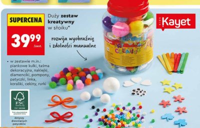 Duży zestaw kreatywny w słoiku Kayet promocja w Biedronka