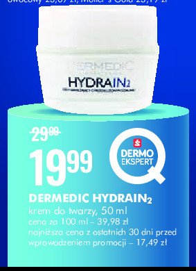Krem do twarzy intensywnie nawilżający Dermedic hydrain 2 promocja