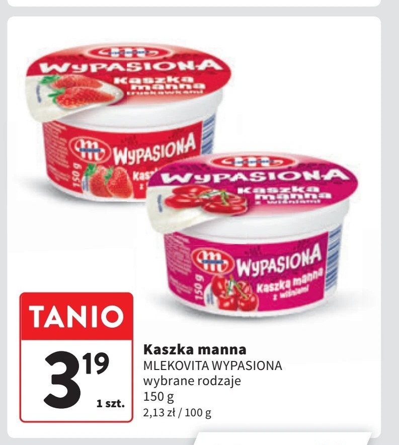 Kaszka manna truskawkowa Mlekovita wypasiona promocja w Intermarche