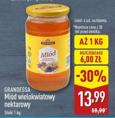 Miód wielokwiatowy nektarowy  promocja w Aldi