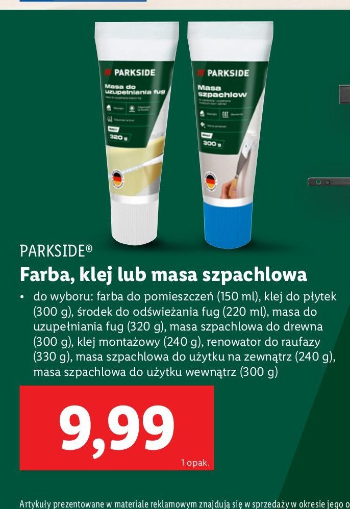 Masa szpachlowa do drewna Parkside promocja w Lidl