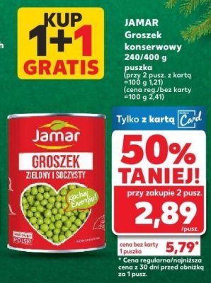 Groszek konserwowy Jamar 240/400 g puszka promocja w Kaufland