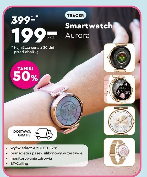 Smartwatch aurora Tracer promocja w Biedronka