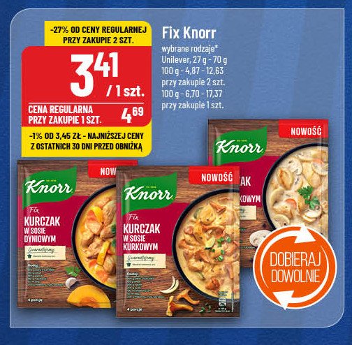 Kurczak w sosie śmietanowym Knorr fix promocja