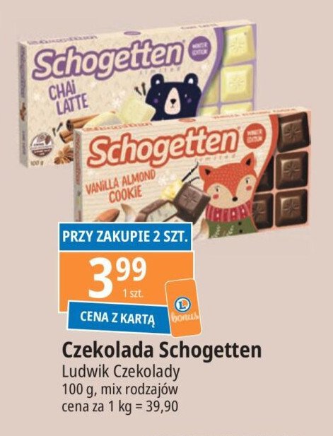 Czekolada chai latte Schogetten promocja w Leclerc