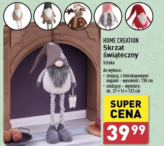 Skrzat siedzący 27 x 14 x 123 cm Home creation promocja w Aldi