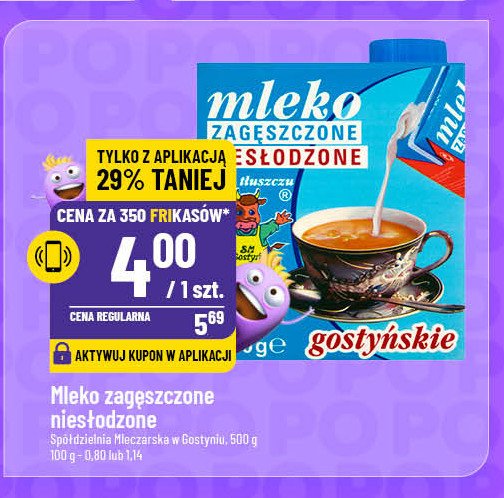 Mleko zagęszczone niesłodzone Gostyń promocja