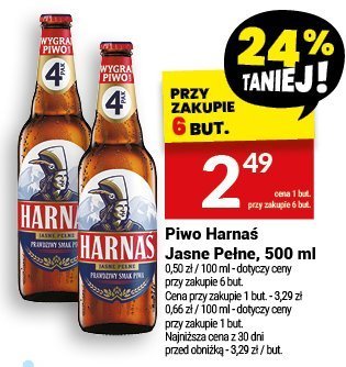 Piwo Harnaś Jasne Pełne, 500 ml promocja w Twój Market