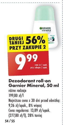 Dezodorant action control Garnier mineral promocja w Biedronka