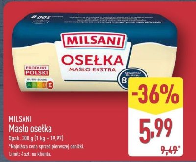 Masło osełka 300 g promocja w Aldi