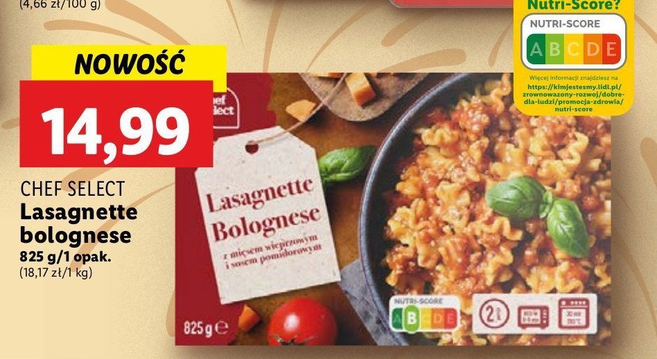 Lasagne bolognese Chef select promocja