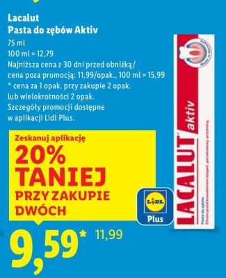 Pasta do zębów Aktiv promocja w Lidl