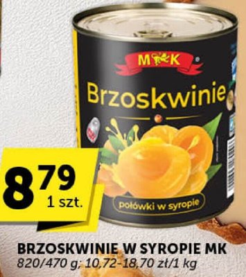 Brzoskwinie w syropie MK promocja w Groszek
