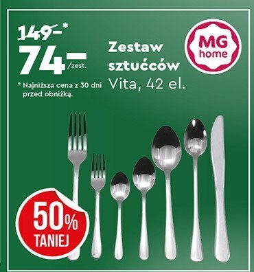 Zestaw sztućców MG home Vita 42 el. promocja w Biedronka