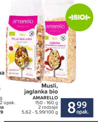 Jaglanka bio z amarantusem i malinami Amarello promocja