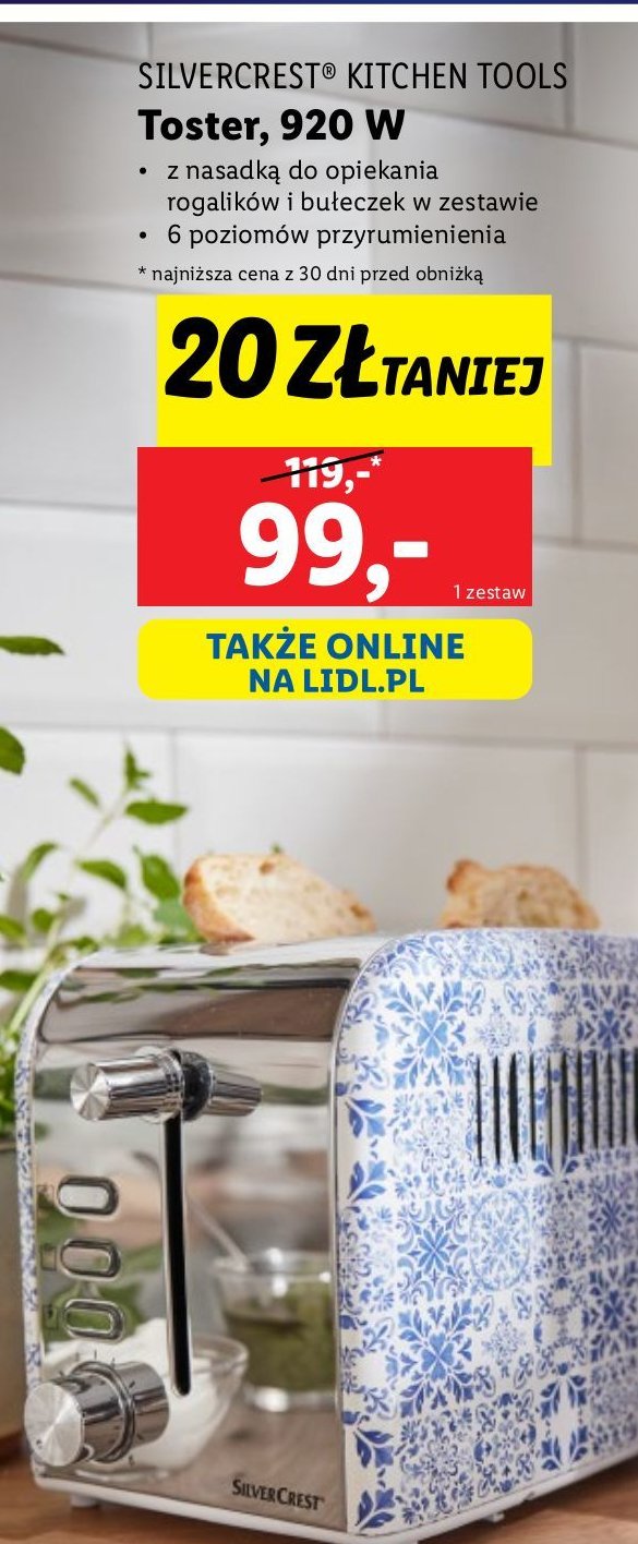 Toster 920 w Silvercrest promocja w Lidl