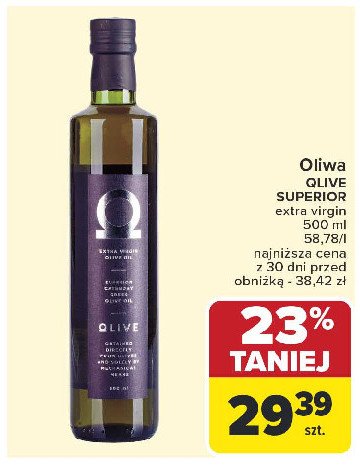 Oliwa z oliwek extra virgin Qlive promocja w Carrefour