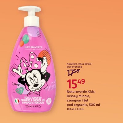 Szampon i żel pod prysznic minnie Naturaverde promocja